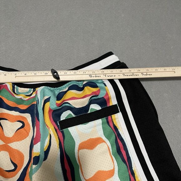 Strivers Row Shorts Black Men 2XL XXL Black Liquid Hoop Vibrant Embroidery Heavy - Picture 9 of 12